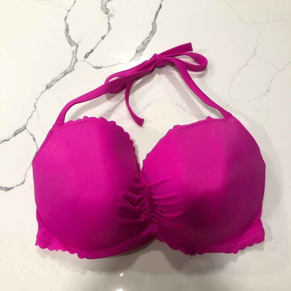 Victoria’s Secret hot pink scalloped bikini top